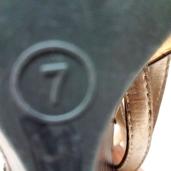 Merona Womens Size 7 Brown Open Toe Strappy Slingback Wedge Sandals - Picture 8 of 10